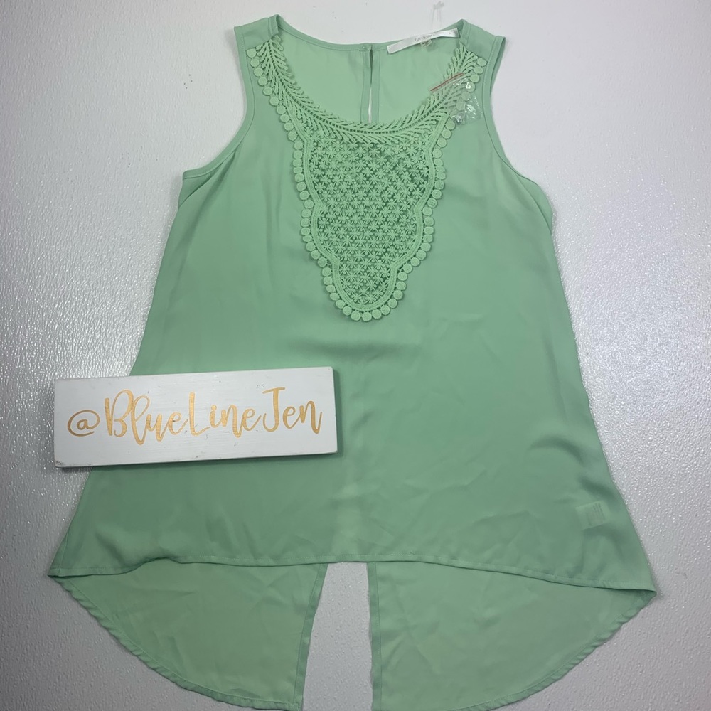 Stitchfix Fun 2 Fun Mint Split Back Tank Nwot - image 1